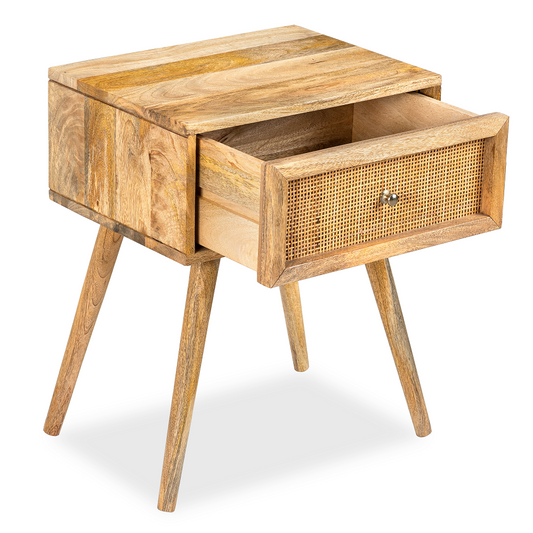 Cotswold 1 Drawer Rattan Bedside