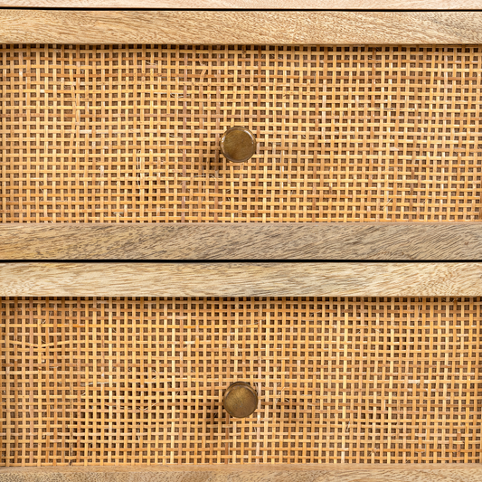 Cotswold 2 Drawer Rattan Bedside Table