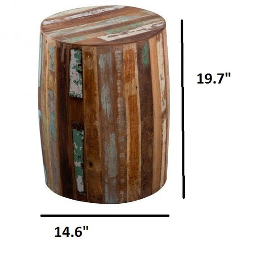 Reclaimed Drum Side Table