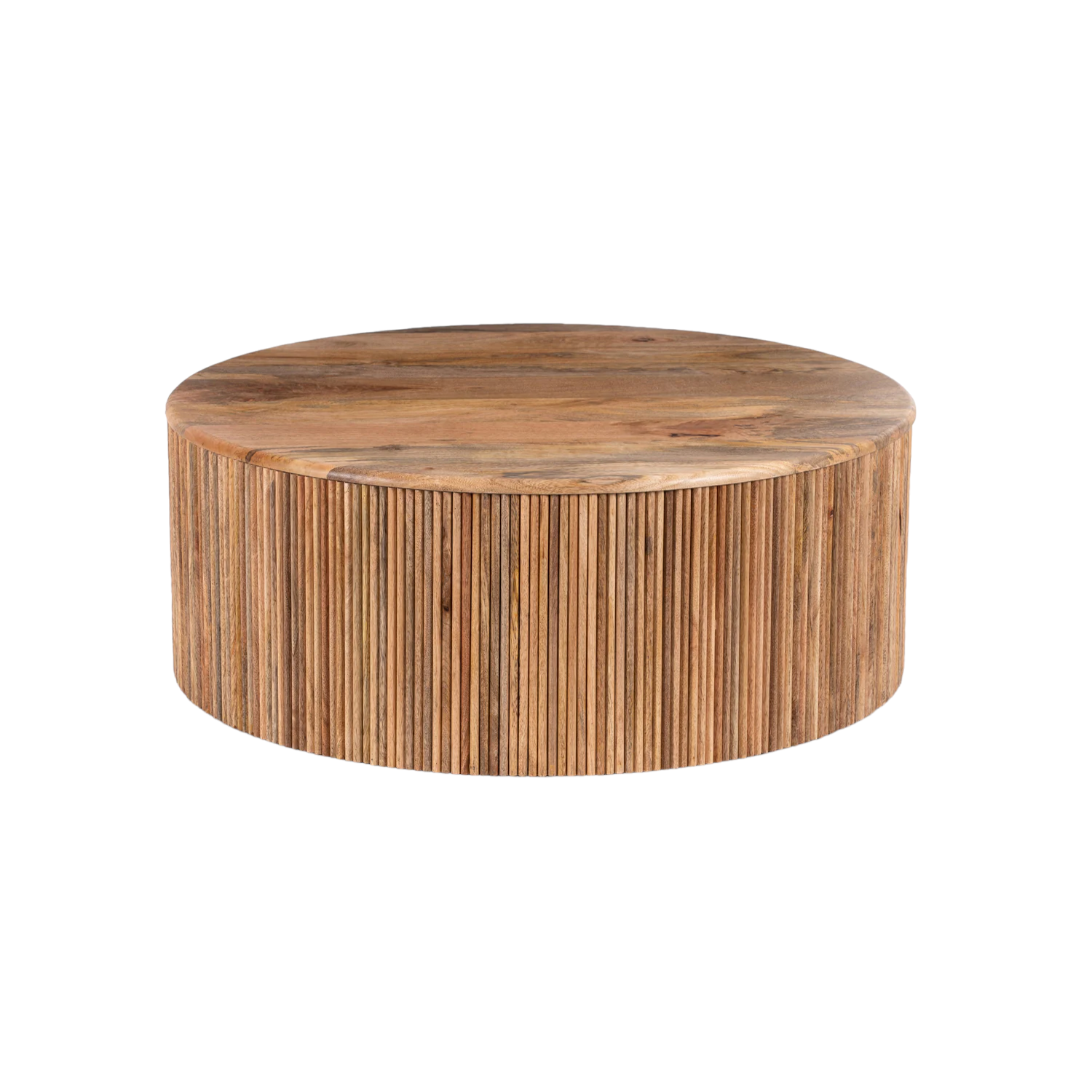 Wooden Round Side Table with Lift Top