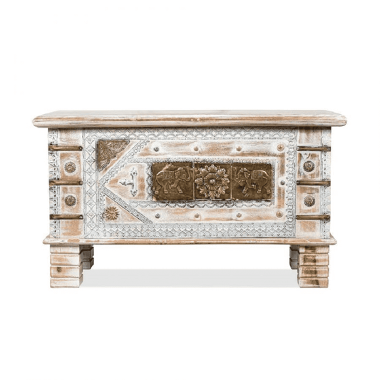 antique wooden trunk box