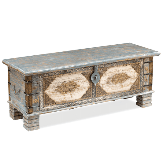 antique wooden trunk box