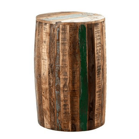 reclaimed drum side table for living room