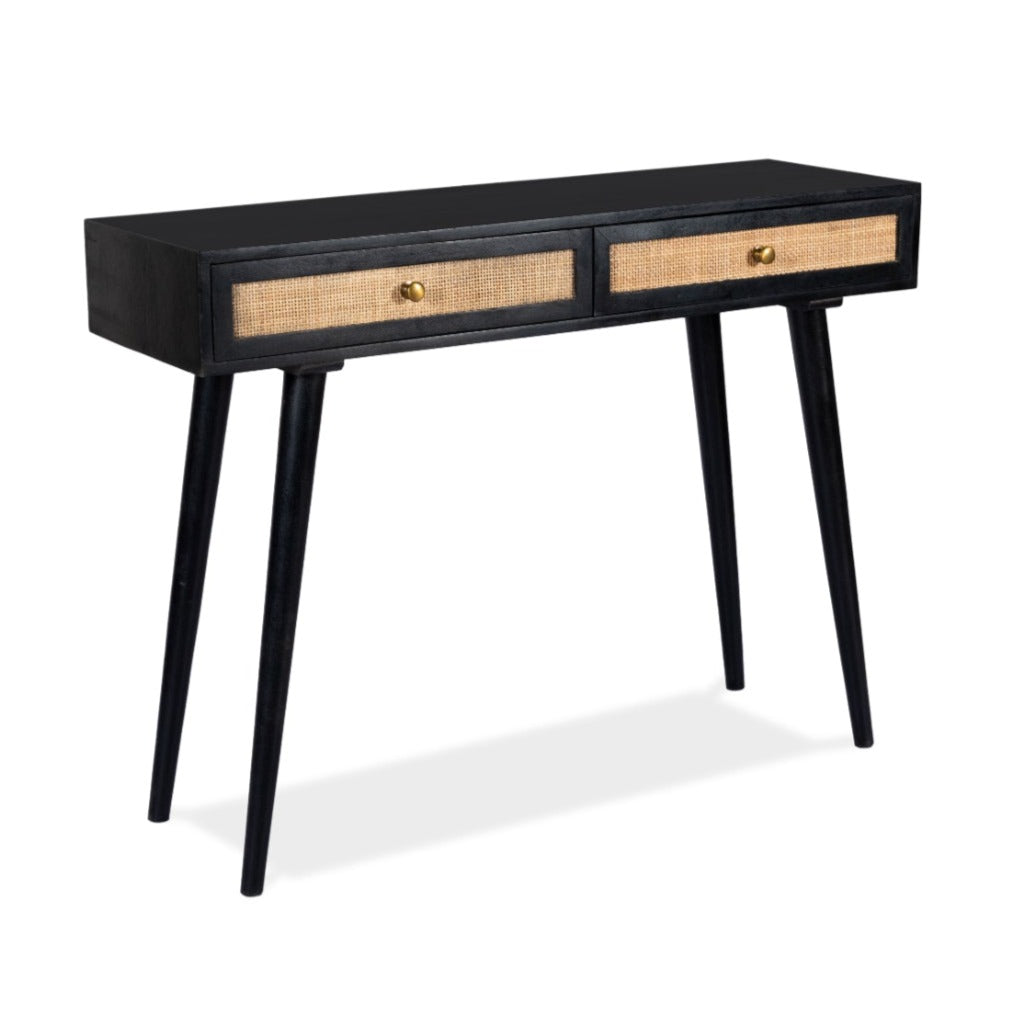 black console table