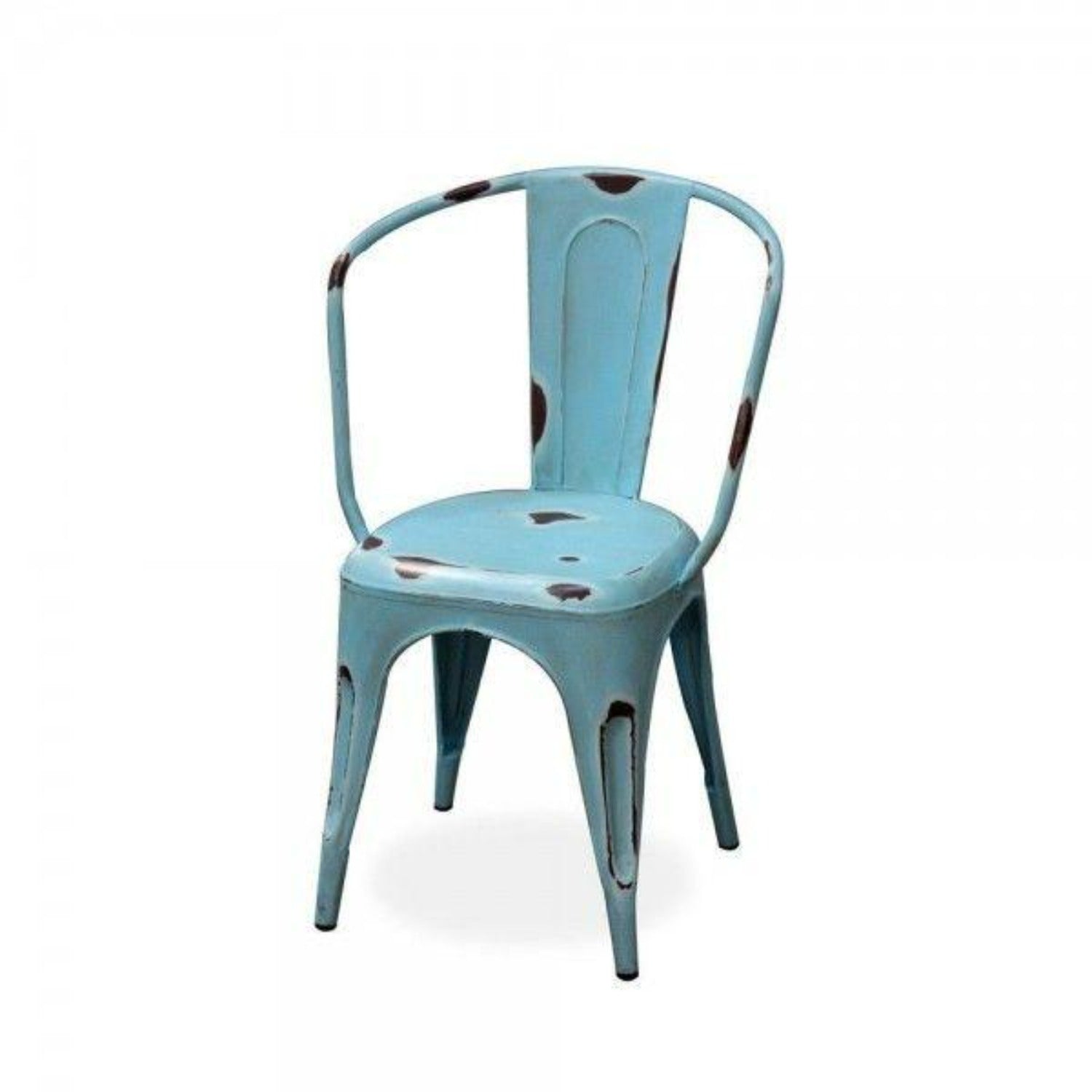 Francais Metal Arm Chair Vintage Blue Set Of - Main Image