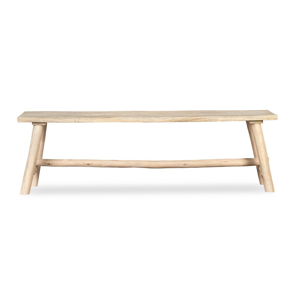 Solid wood bench