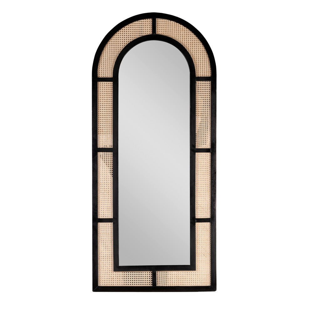 solid wood cane mirror frame