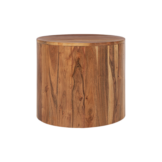 round wood side table