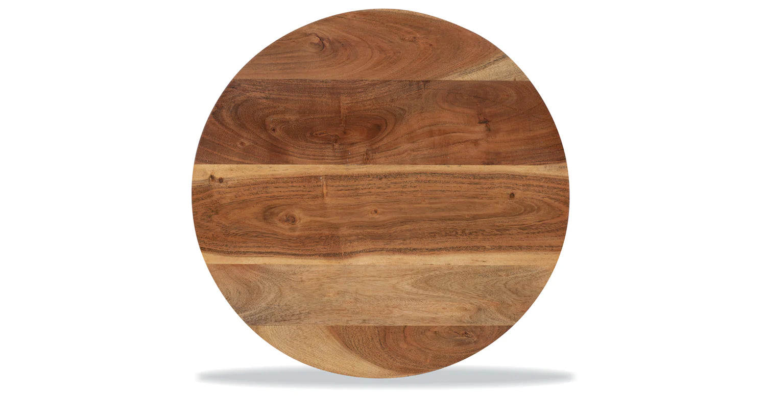 wood drum side table