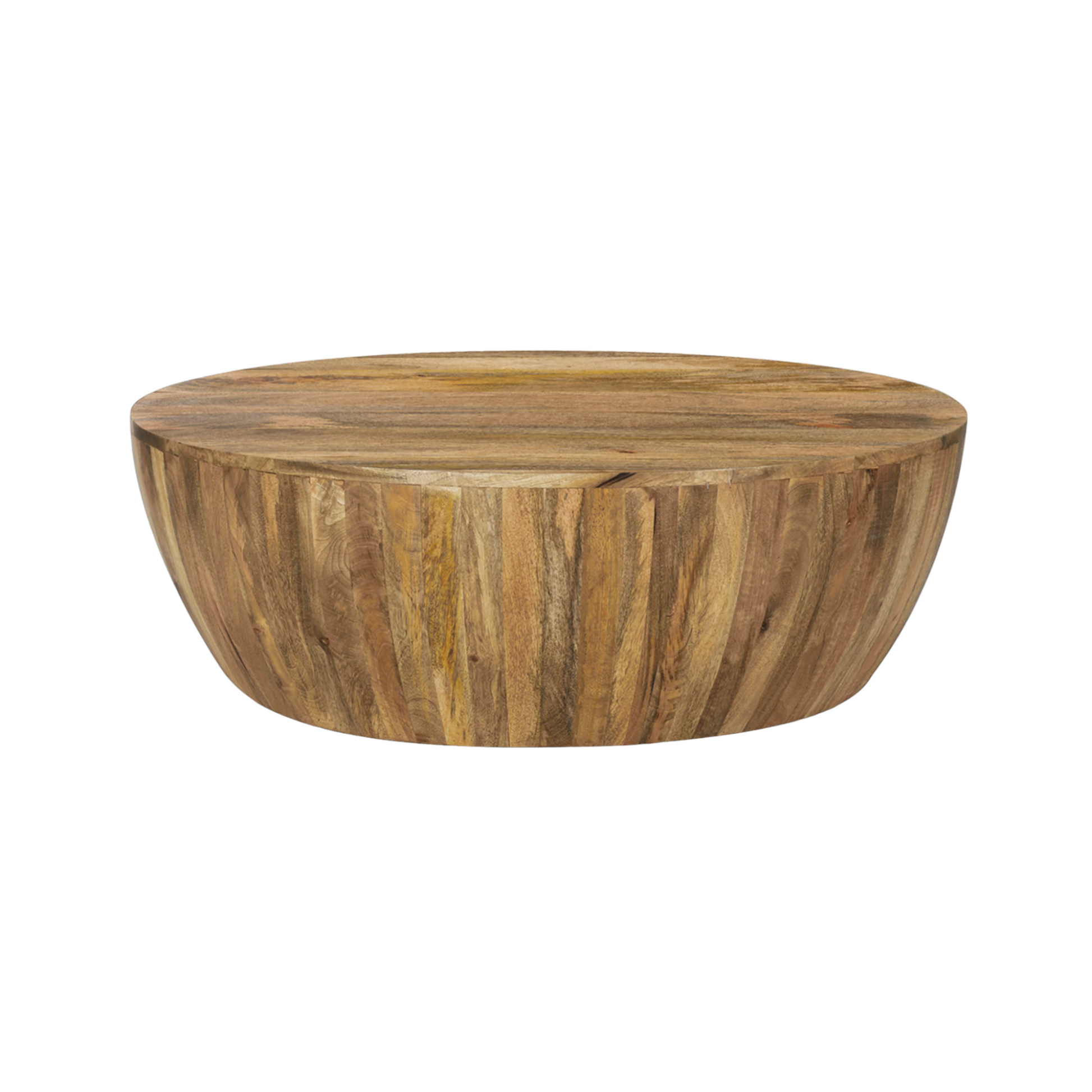 Drum coffee table wood deals