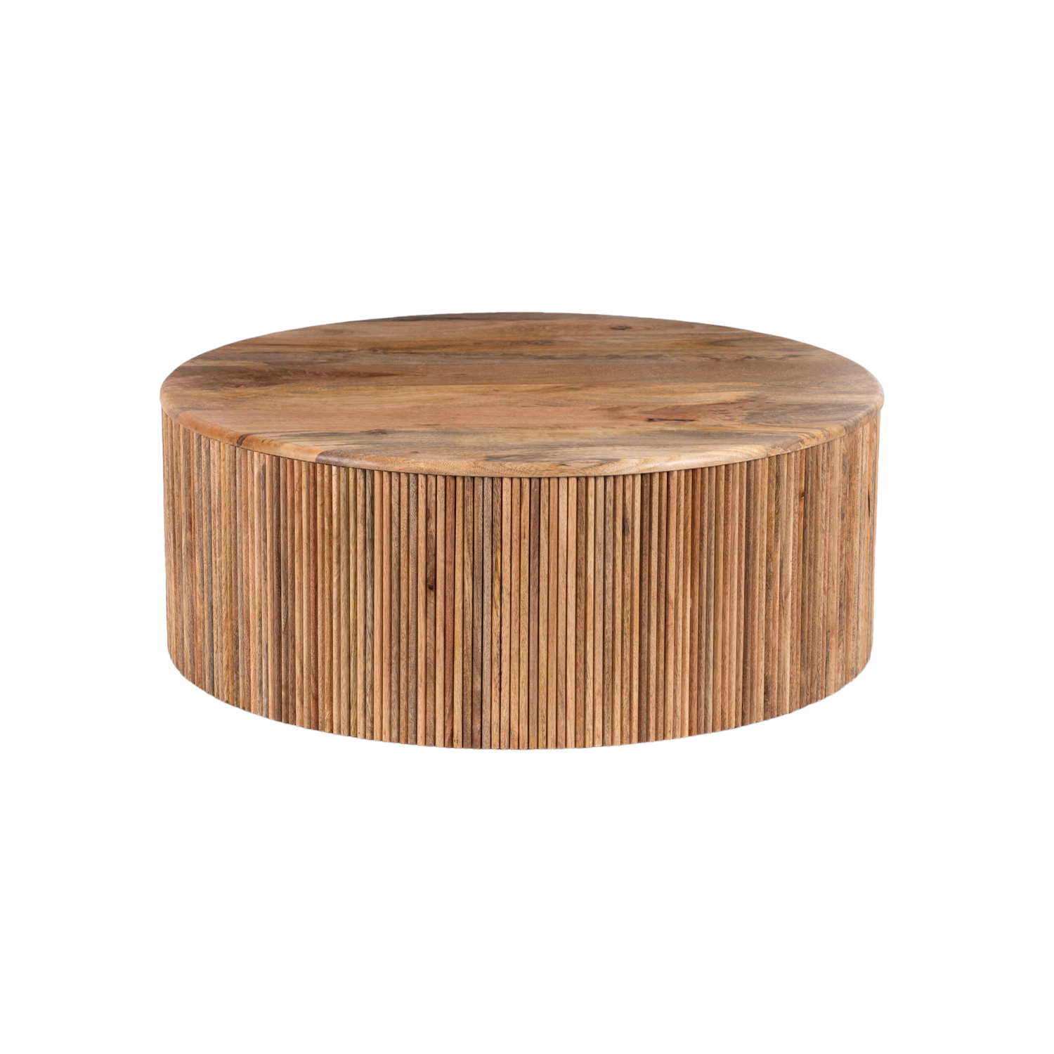 Shop Stella Ribbed Coffee Table - Stylish Round Coffee Table with Lift ...