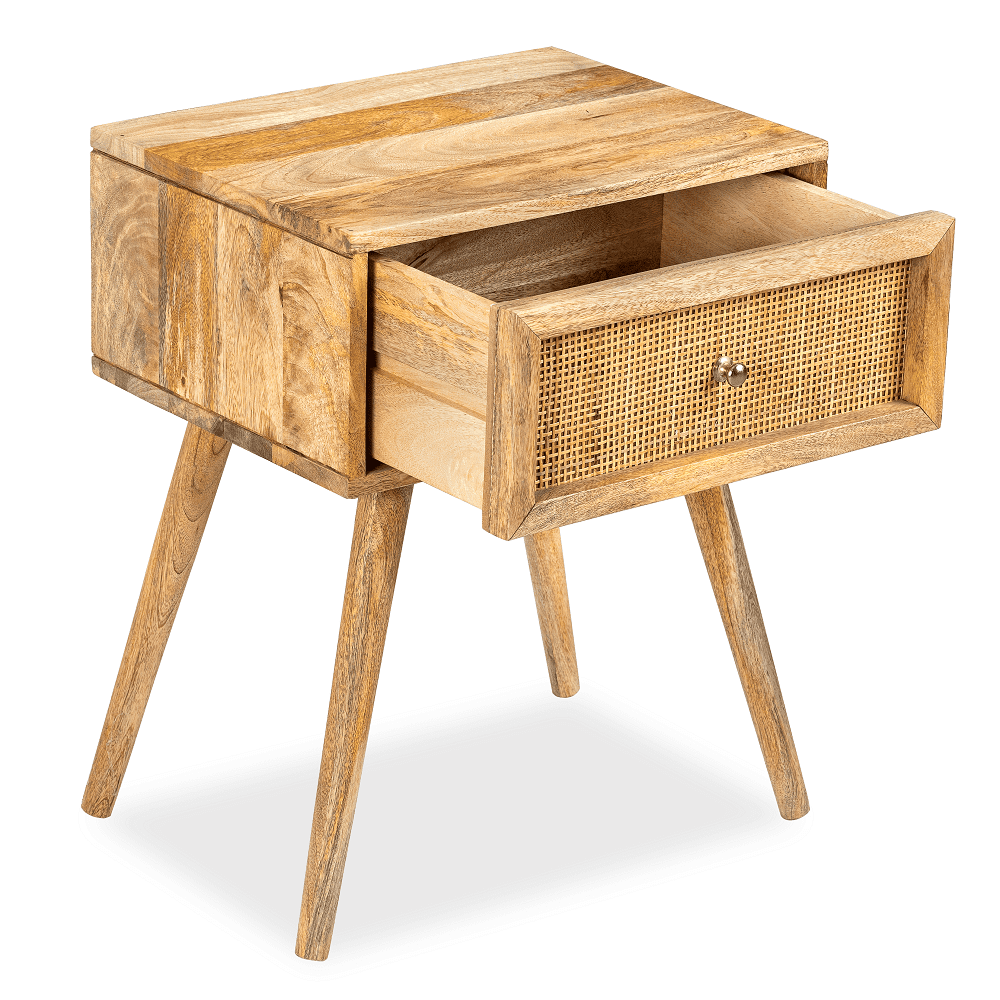 cane bed side table
