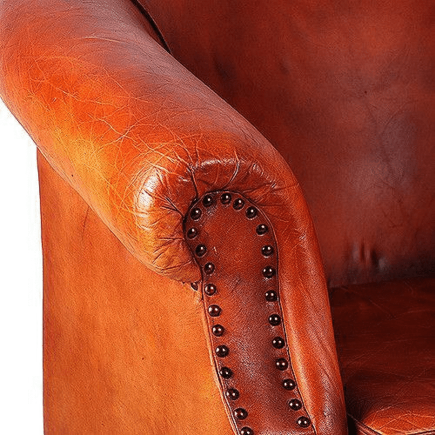 tan leather arm chair