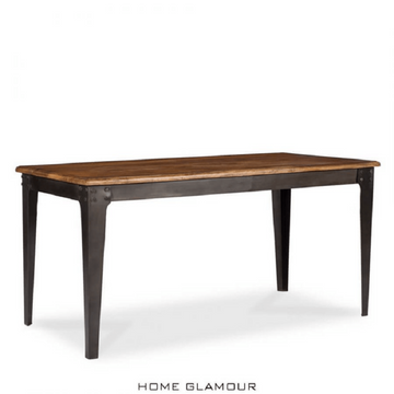 Edward  industrial metal wood dining table 