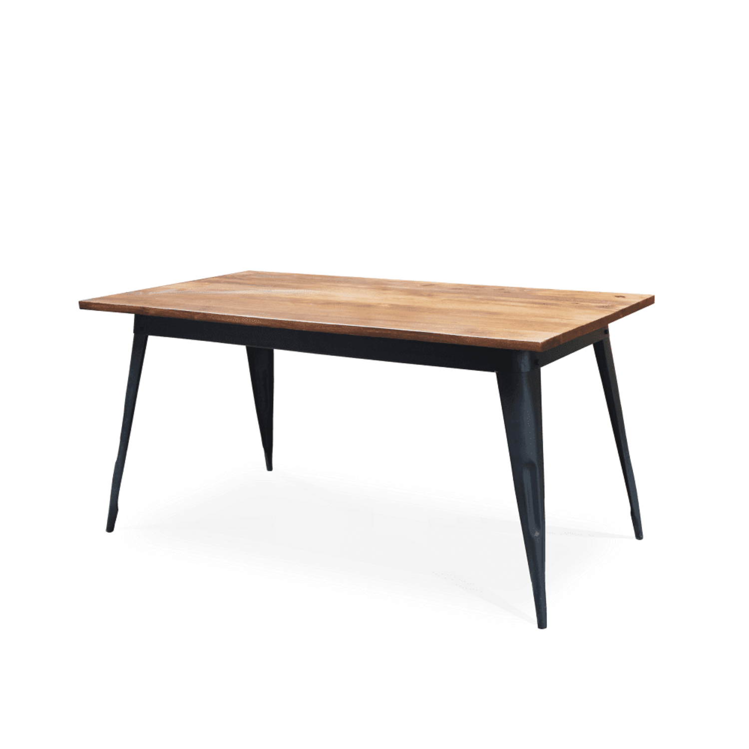 tolix wood and metal dining table
