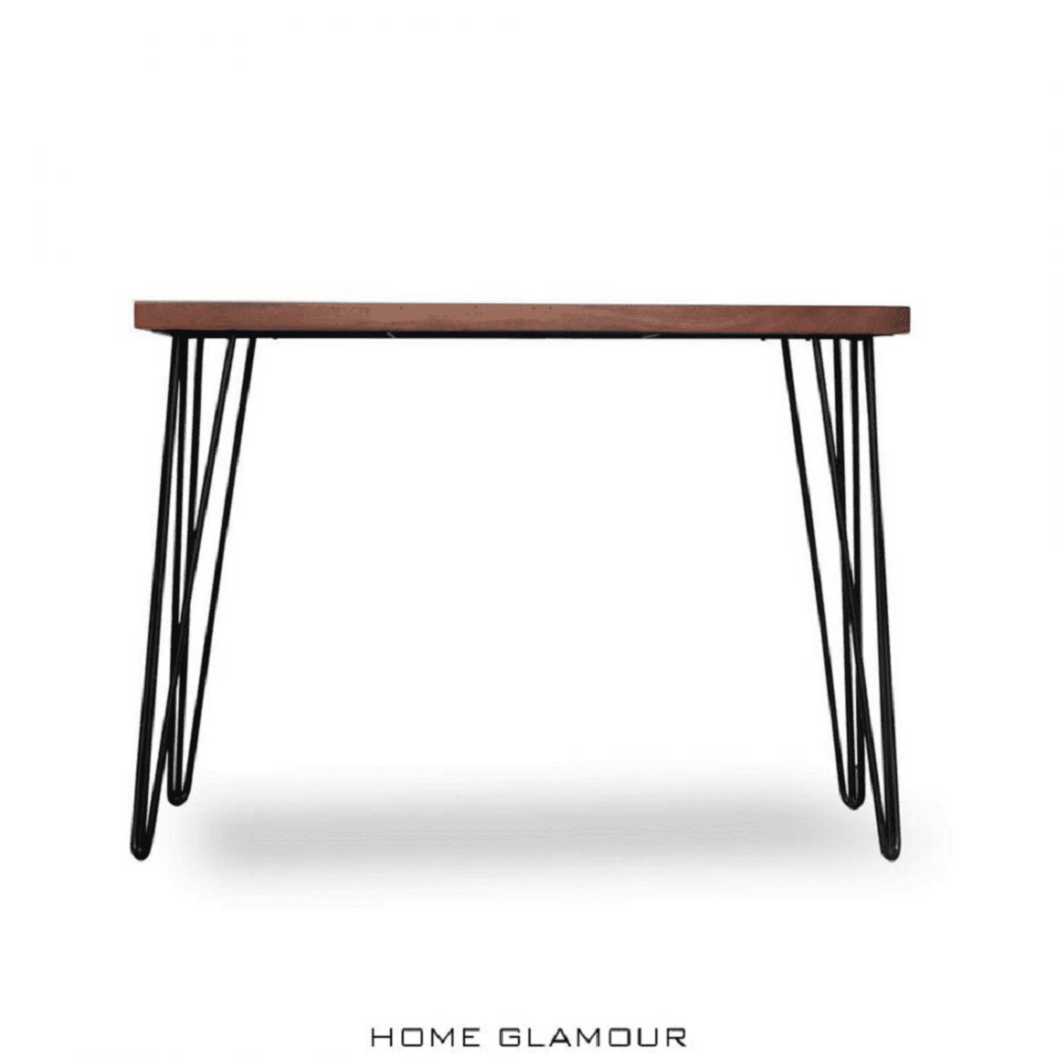 Hairpin wooden console table with metal legs
