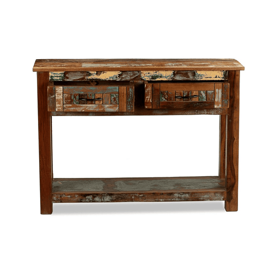 reclaimed wood console table