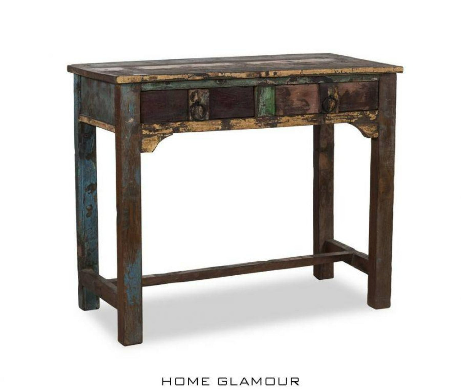 reclaimed console table with drawers for entryway